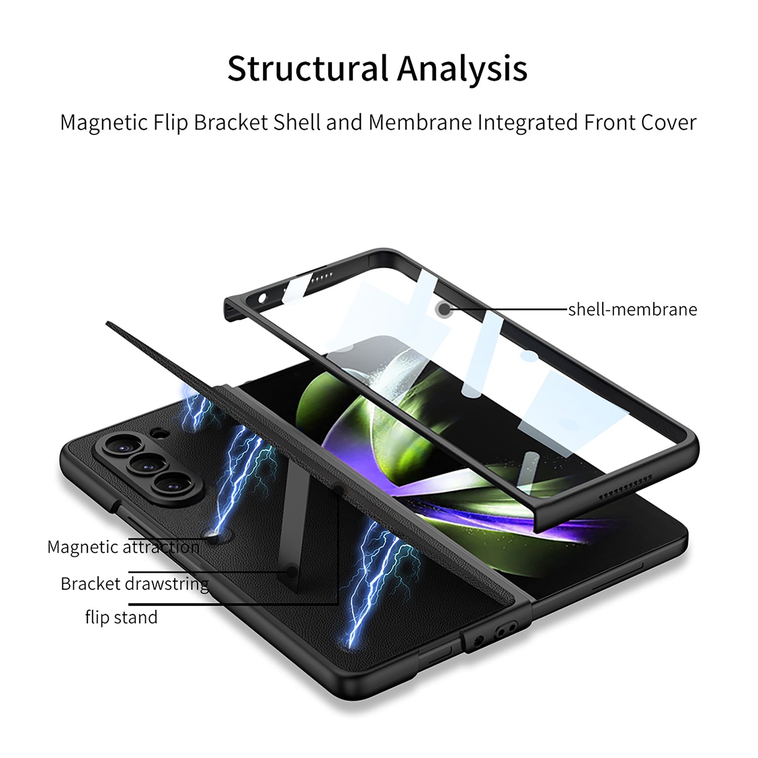 GKK For Samsung Galaxy Z Fold5 5G Kickstand Phone Case Ultra Slim Hard PC PU Leather Phone Cover with Tempered Glass Film GKK For Samsung Galaxy Z Fold5 5G Kickstand Phone Case Ultra Slim Hard PC PU Leather Phone Cover with Tempered Glass Film